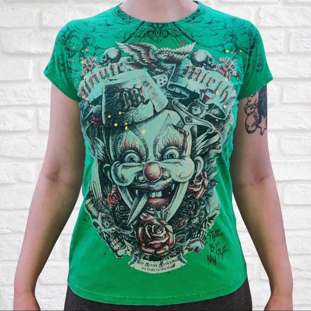 Minute Mirth Green Clown Tee